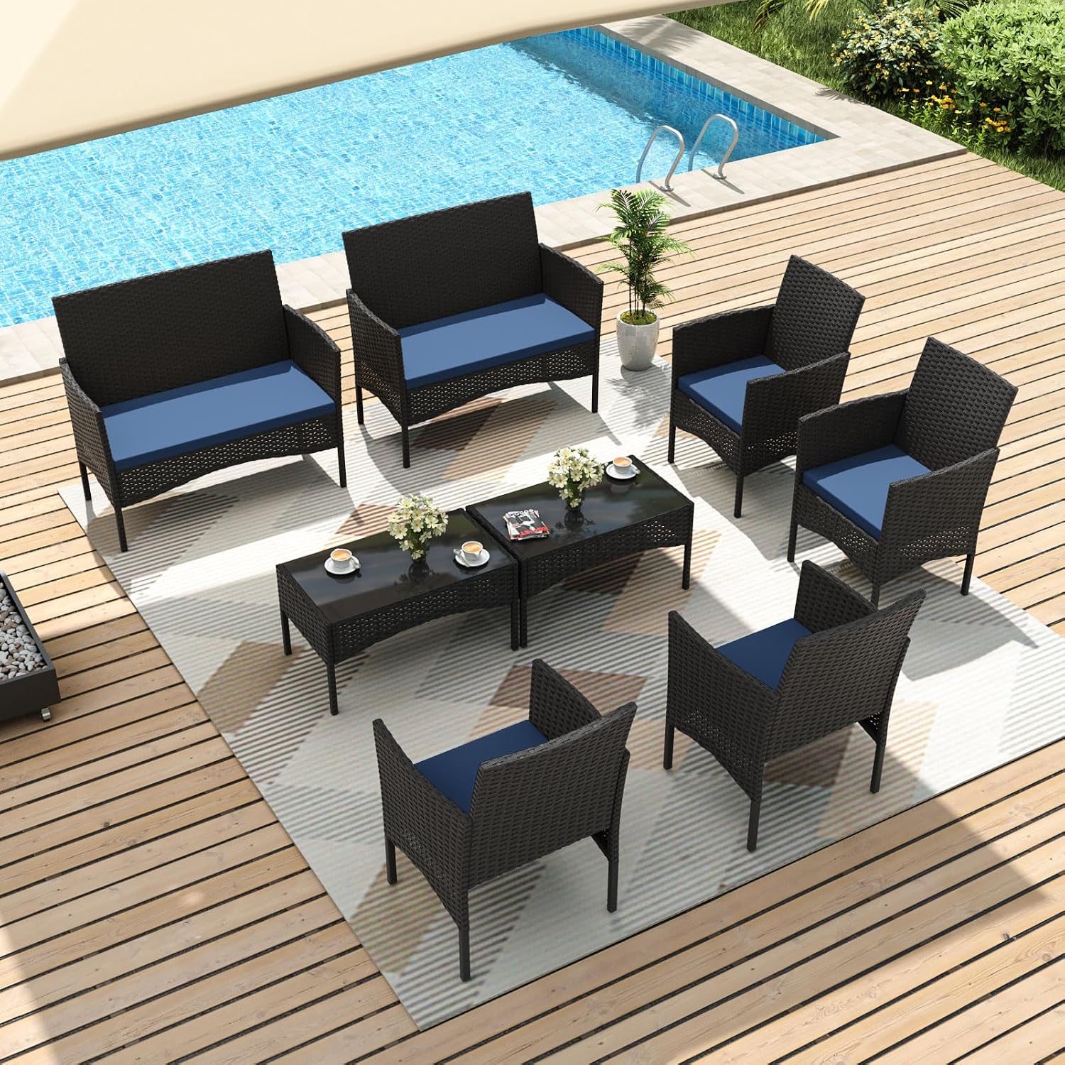 8 Parçalı Veranda Mobilya Seti - Outdoor Furniture Metal Chairs incelemesi ve fiyatı