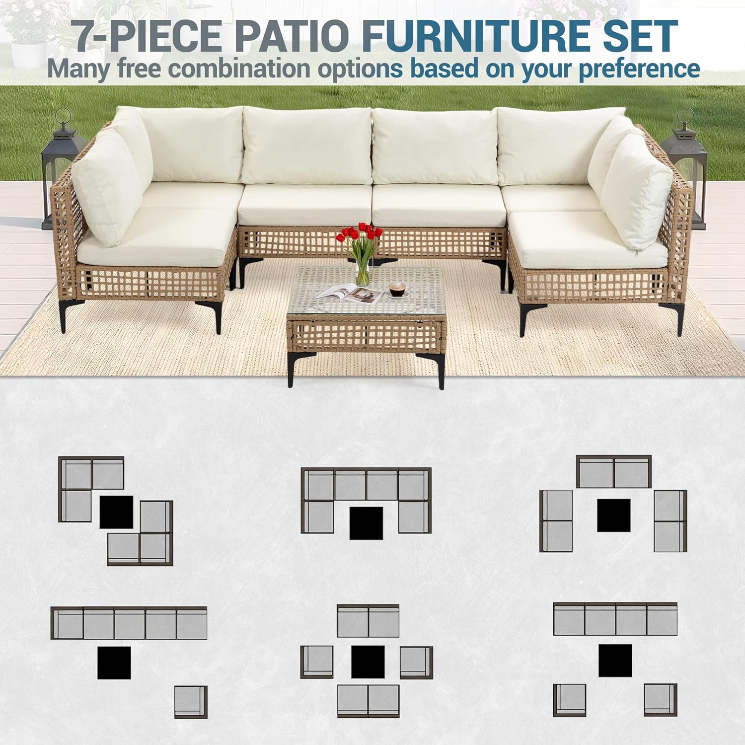 7 Parça Dış Mekan Veranda Mobi - Outdoor Furniture Luxury incelemesi ve fiyatı
